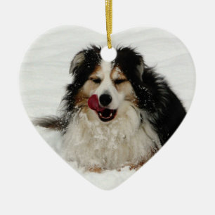 Aussie Dog Tongue Ceramic Tree Decoration