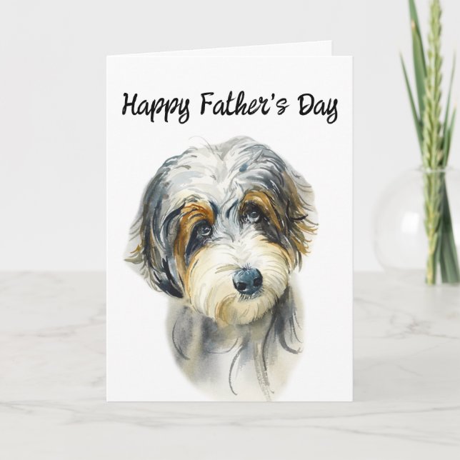 Aussie Doodle Editable Dog Dad Father's Day Card (Front)
