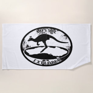 Aussie Explorer in grunge Beach Towel