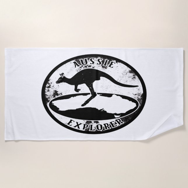 Aussie Explorer in grunge  Beach Towel (Front)
