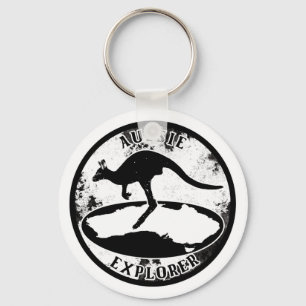 Aussie Explorer in grunge Key Ring