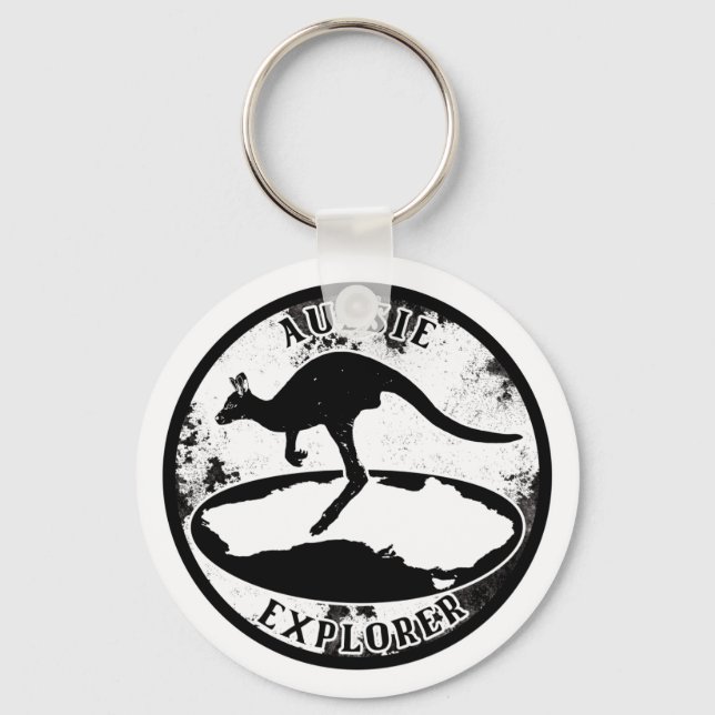 Aussie Explorer in grunge  Key Ring (Front)