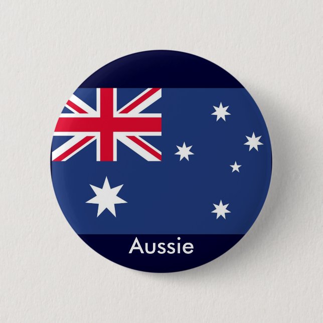 Aussie flag 6 cm round badge (Front)