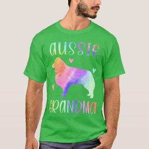 Aussie Grandma Australian Shepherd Nana Rainbow Wa T-Shirt