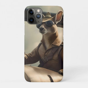 Aussie Kangaroo Aeroplane Pilot, iPhone 11 Pro Case