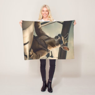 Aussie Kangaroo Aeroplane Pilot, Fleece Blanket