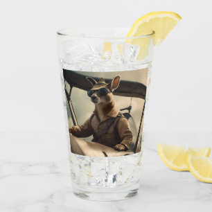 Aussie Kangaroo Aeroplane Pilot, Glass