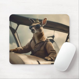 Aussie Kangaroo Aeroplane Pilot, Mouse Mat