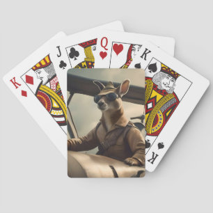 Aussie Kangaroo Aeroplane Pilot, Playing Cards