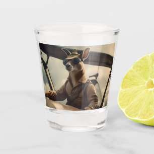 Aussie Kangaroo Aeroplane Pilot, Shot Glass