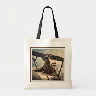 Aussie Kangaroo Aeroplane Pilot, Tote Bag