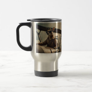 Aussie Kangaroo Aeroplane Pilot, Travel Mug