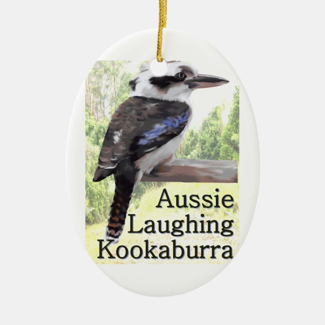 Aussie Laughing Kookaburra Ceramic Tree Decoration (Front)