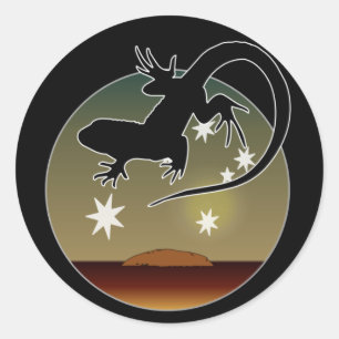 Aussie Lizard Icon Classic Round Sticker
