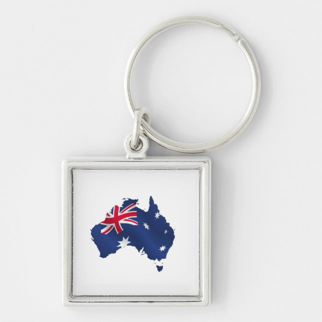 Aussie map flag key ring (Front)