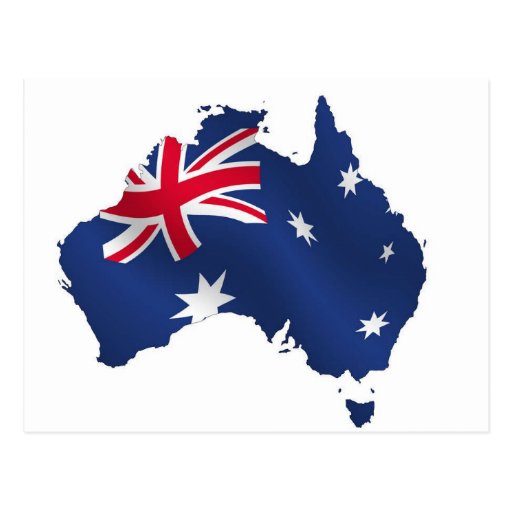 Image of Aussie map flag Postcard