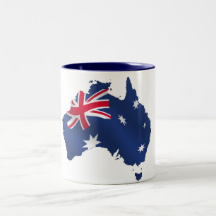 Aussie map flag Two-Tone coffee mug