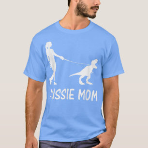Aussie Mum Australian Shepherd Dog Dinosaur Women T-Shirt