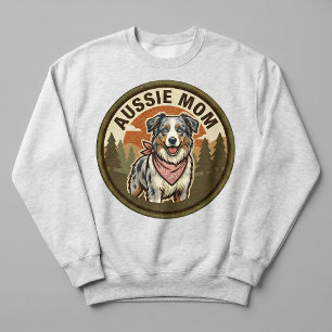Aussie Mum Crewneck Australian Shepherd Dog Mum Sweatshirt