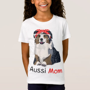 Aussie Mum Dog Bandanna Pet Lover Gift Womens Auss T-Shirt