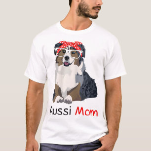 Aussie Mum Dog Bandanna Pet Lover Gift Womens Auss T-Shirt