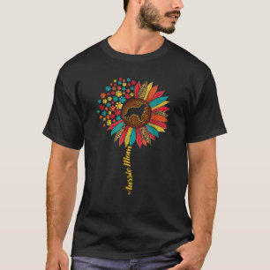 Aussie Mum Sunflower Vintage Australian Shepherd D T-Shirt