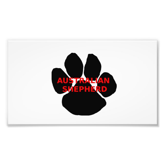 aussie name paw photo print (Front)