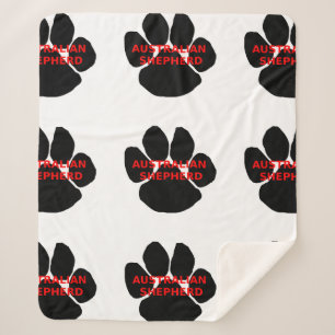 aussie name paw sherpa blanket