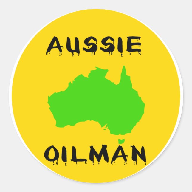 Aussie Oilman Classic Round Sticker (Front)