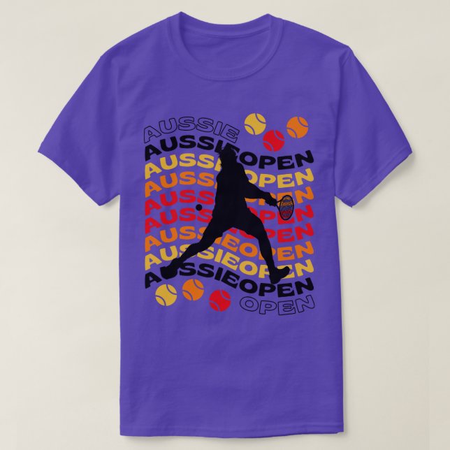 Aussie Open Wavy Text Tennis 2 T-Shirt (Design Front)