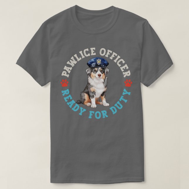 Aussie Pawlice Officer T-Shirt (Design Front)
