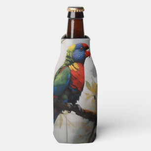 Aussie Rainbow Lorikeet Oil Paint, Bottle Cooler