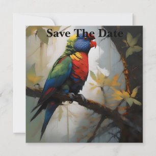 Aussie Rainbow Lorikeet Oil Paint, Save The Date
