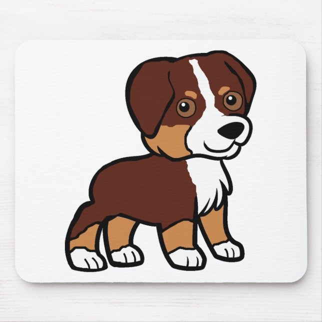 aussie red tri cartoon mouse mat (Front)