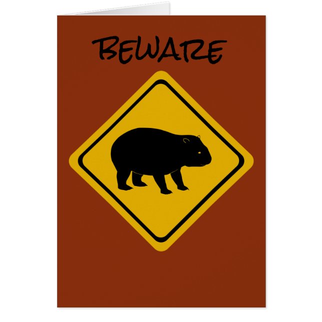 Aussie road sign wombat (Front)