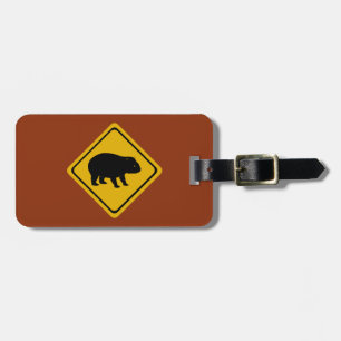 Aussie road sign - wombat -electronics luggage tag