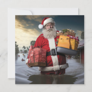 Aussie Santa Flood Card