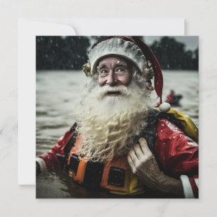 Aussie Santa Flood Single Sided Card