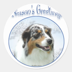 Aussie Seasons Greetings Classic Round Sticker