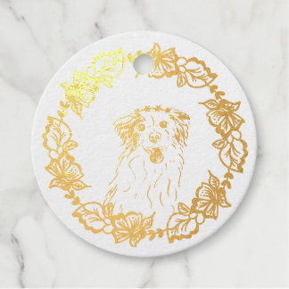 Aussie Shepard Dog (1) on Foil Favour Tag