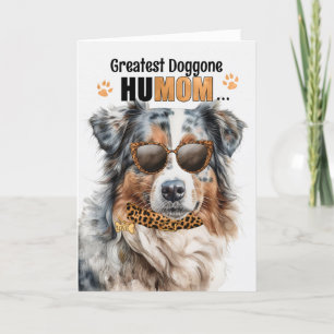 Aussie Shepherd Greatest HuMOM Mother's Day Holiday Card