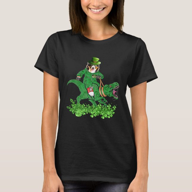 Aussie Shepherd St Patricks Day Dog Patty T-Shirt (Front)