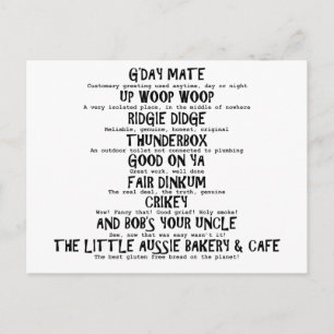 Aussie Slang Postcard
