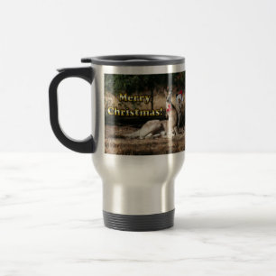 Aussie Style Christmas Kangaroos Travel Mug