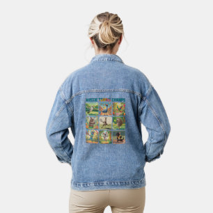 Aussie Tennis Champs Funny Australian Animals Denim Jacket