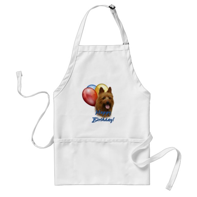 Aussie Terrier Happy Birthday Balloons Standard Apron (Front)