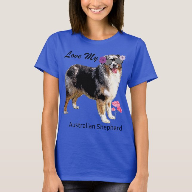 Aussie Wearing Sunglasses Funny T-Shirt (Front)