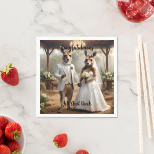 Aussie Weddings Australian Kangaroos Get Hitched, Napkin
