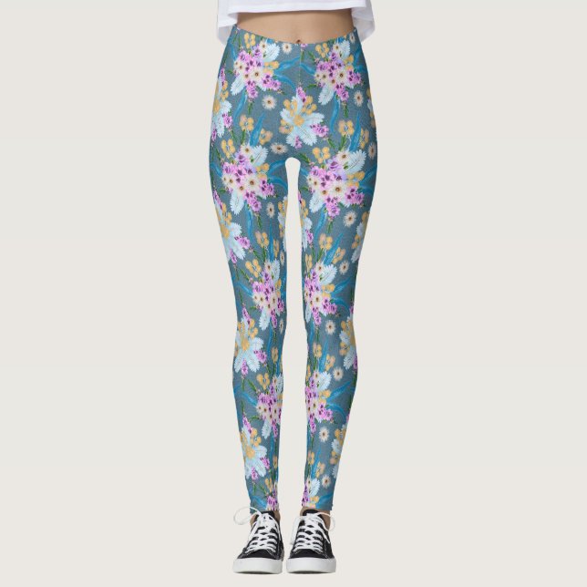 Aussie Wildflower Summer Leggings (Front)