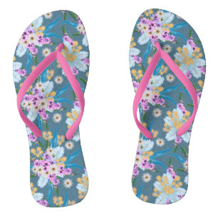 Aussie Wildflower Summer Neck Tie Flip Flops